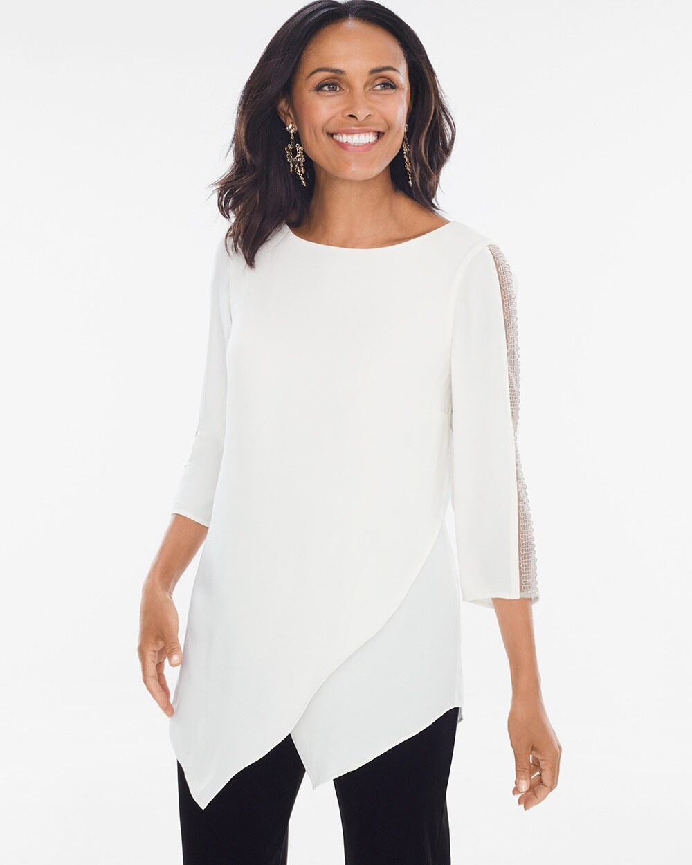 Travelers Collection Shimmer-Sleeve Top