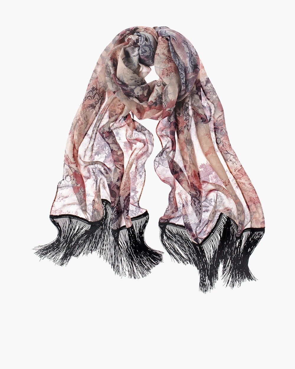 Floral Lace-Print Scarf