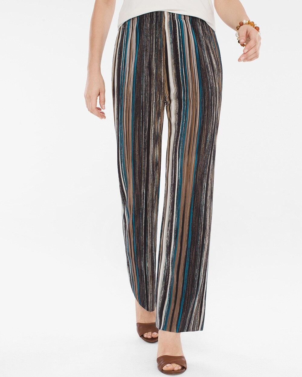 Travelers Collection Micro-Pleat Printed Pants