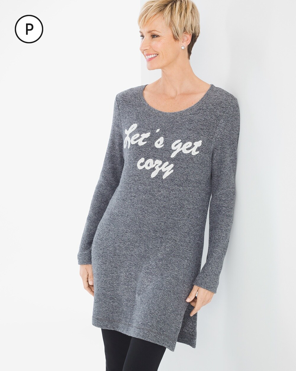 Zenergy Petite Knit Collection Let's Get Cozy Tunic