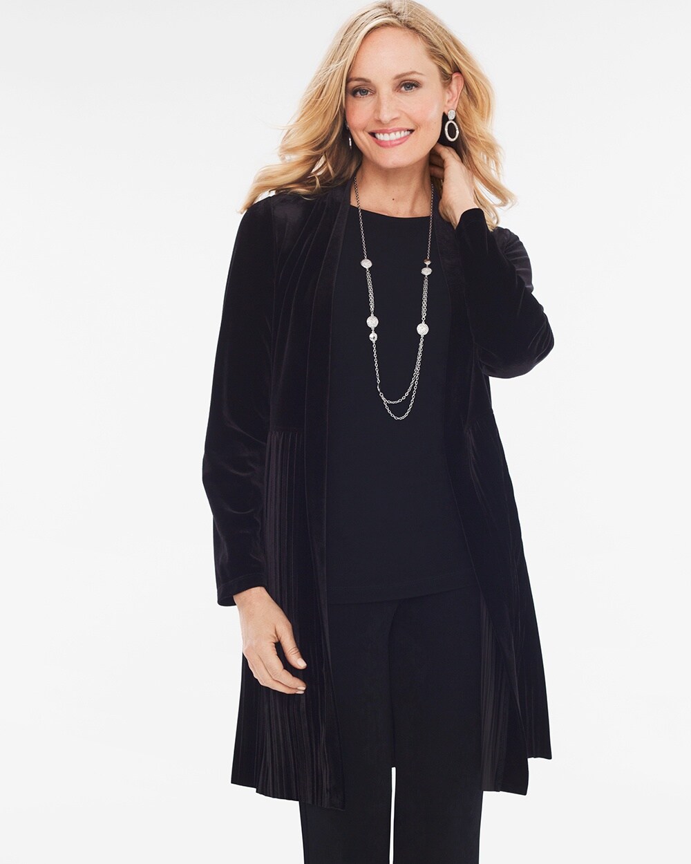 Travelers Collection Velvet Pleated Jacket