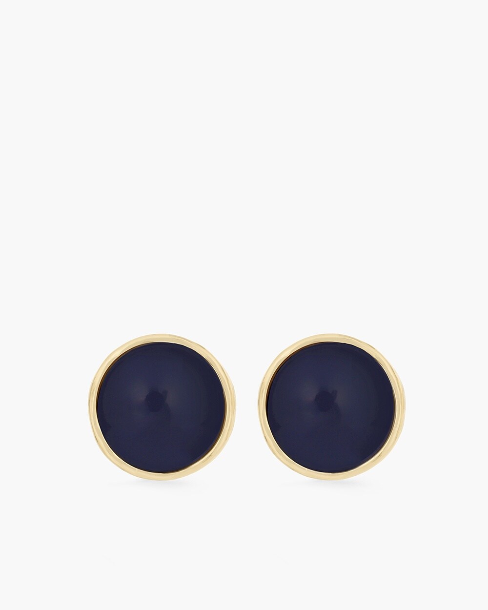 Blue Circle Clip-On Earrings