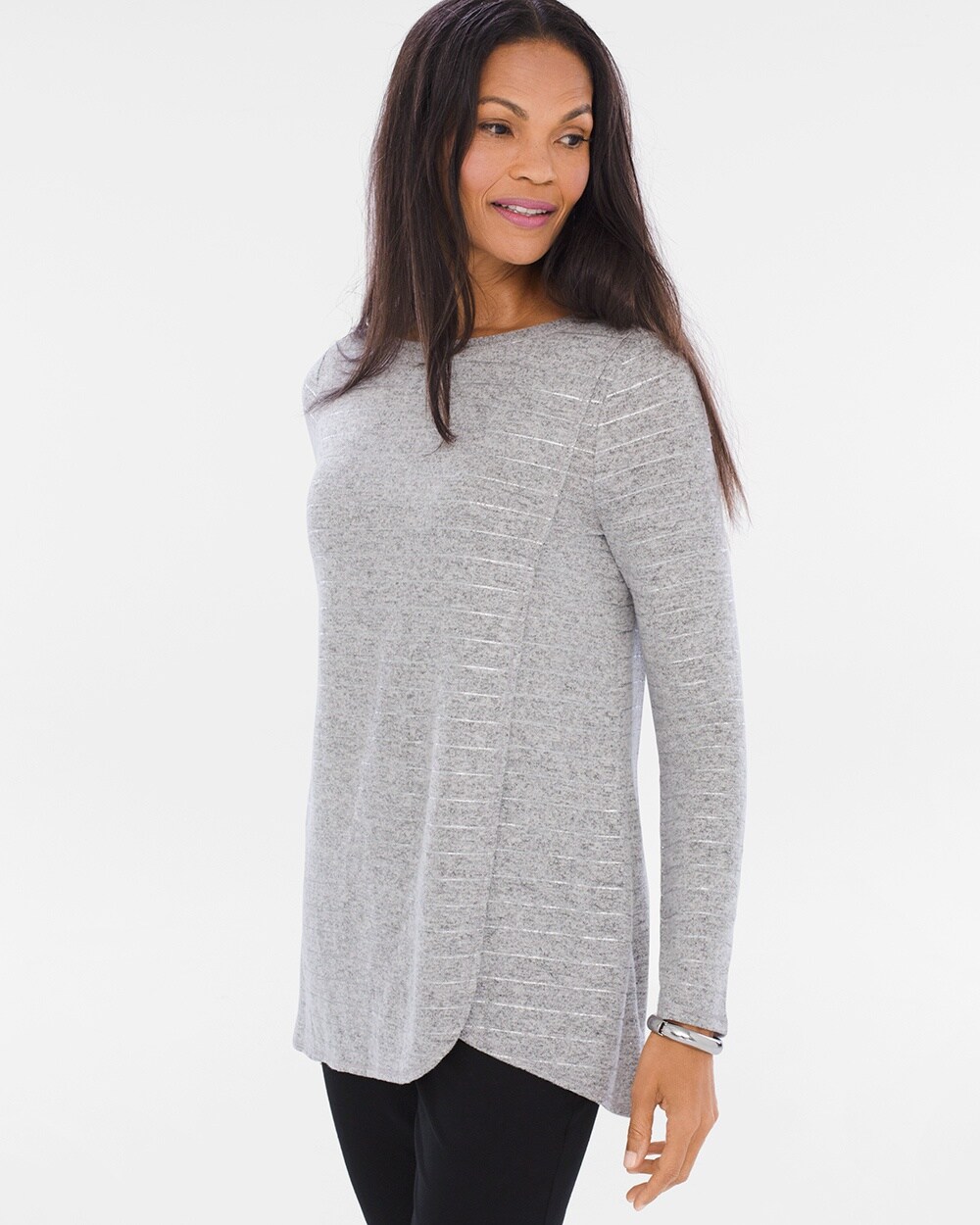 Zenergy Knit Collection Cozy Wrap-Front Tunic