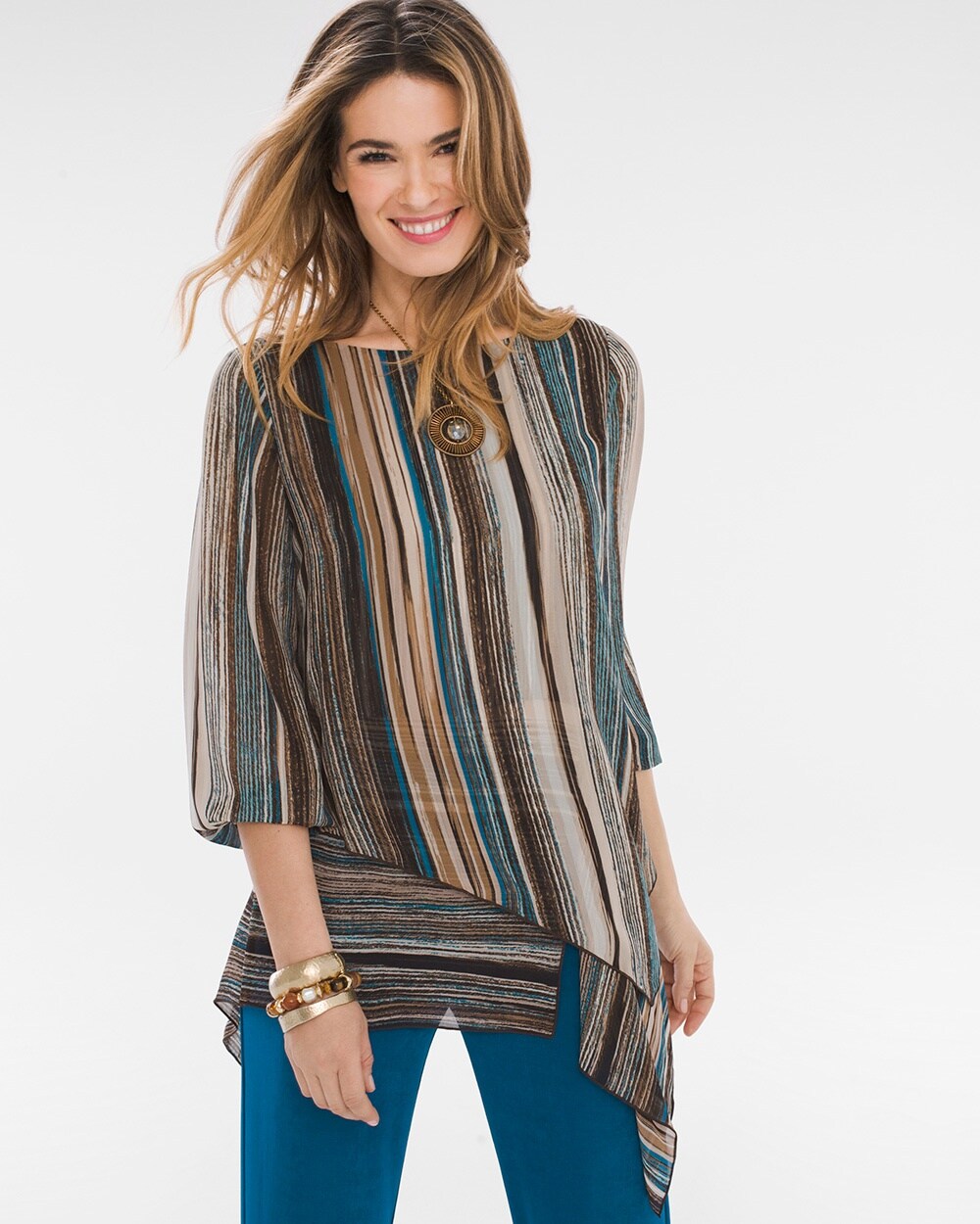 Travelers Collection Striped Woven Top
