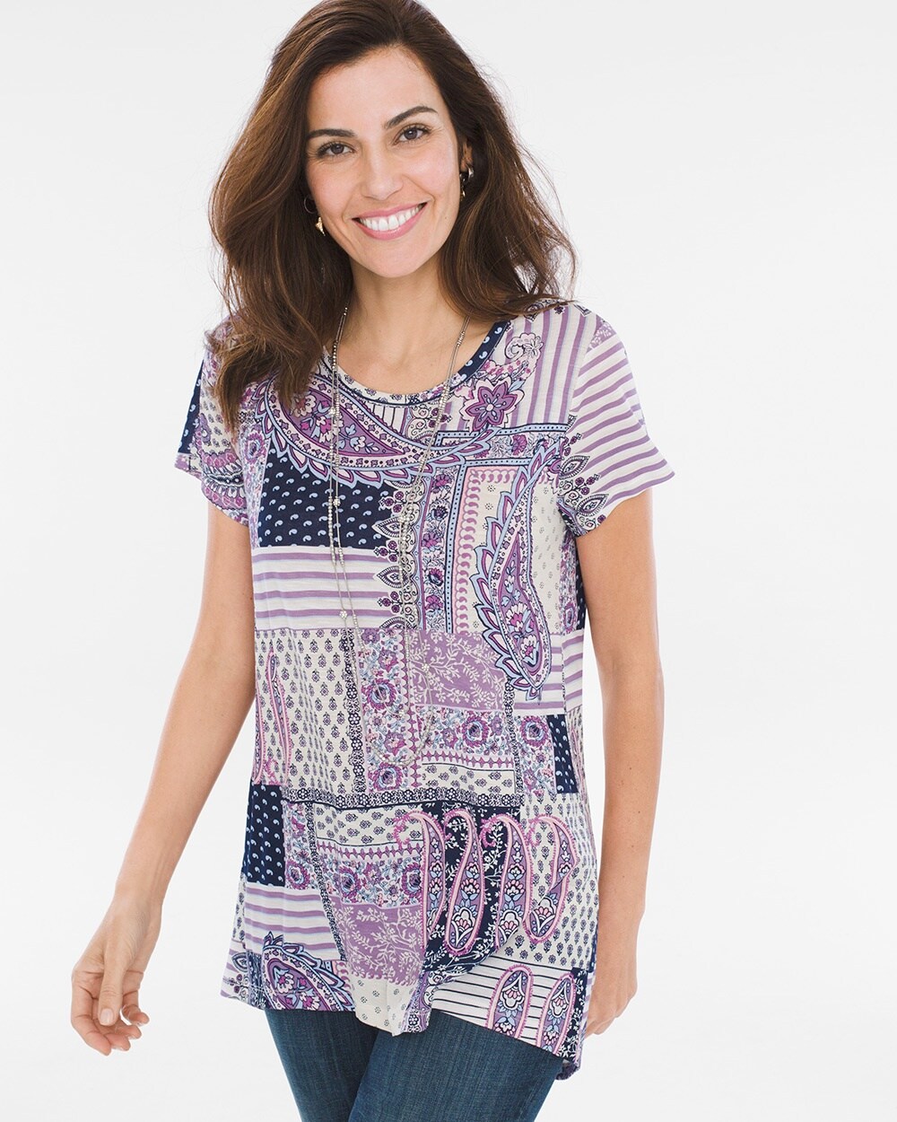 Paisley Quilt High-Low Tee
