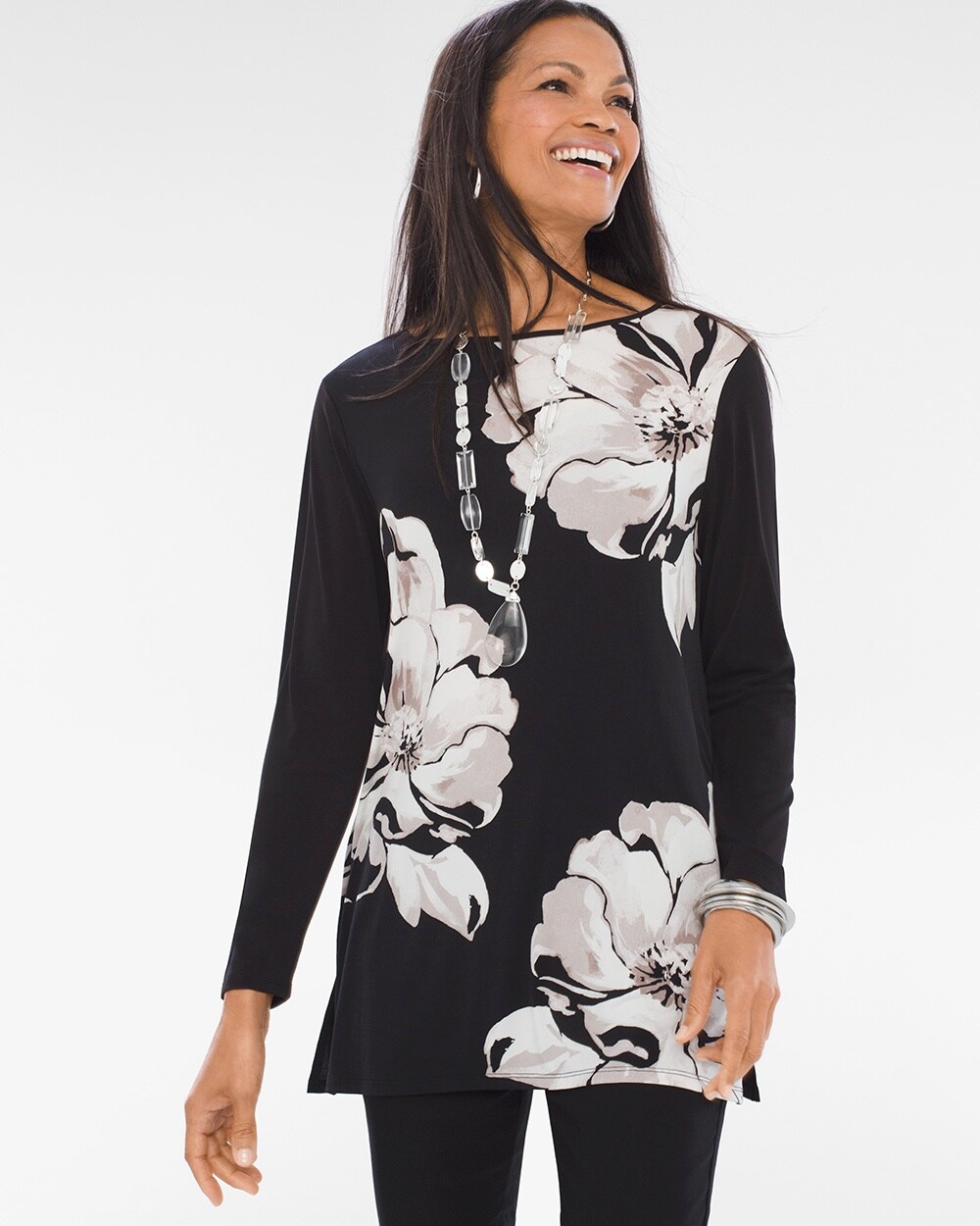 Stamped Blooms Tunic