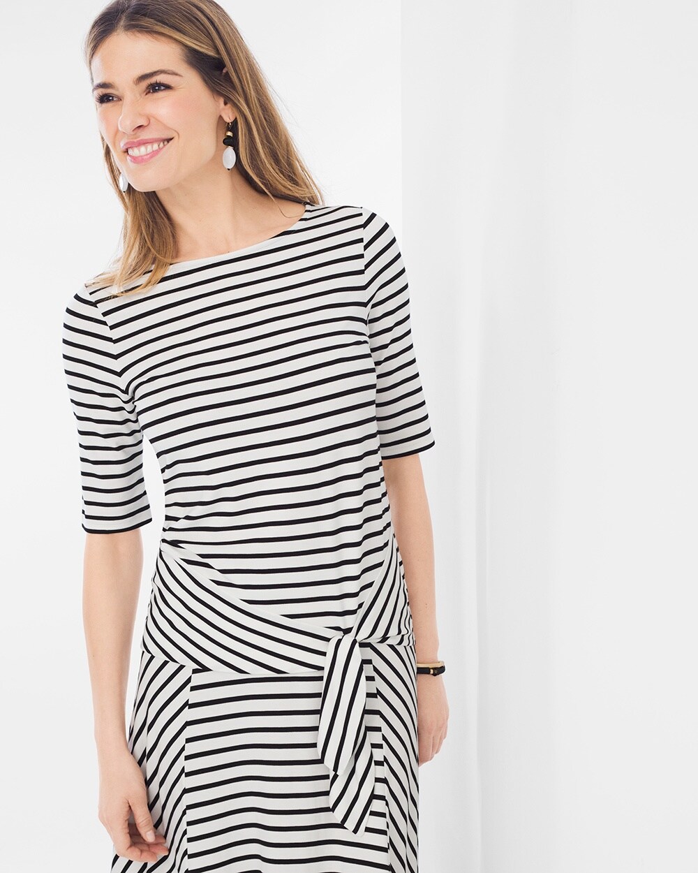 Striped Tie-Front Tee