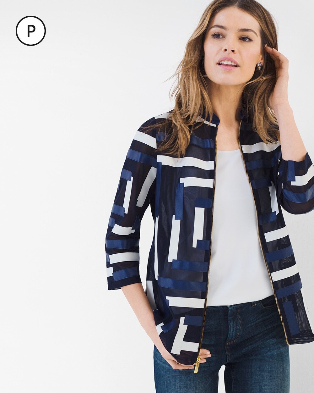 Travelers Collection Petite Strip Jacket