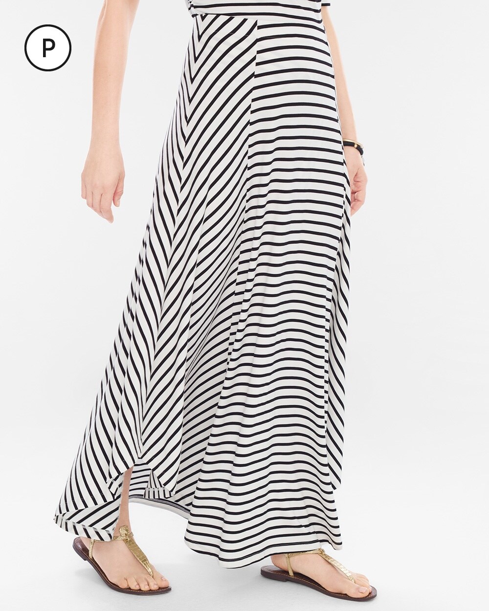 Petite Striped Maxi Skirt