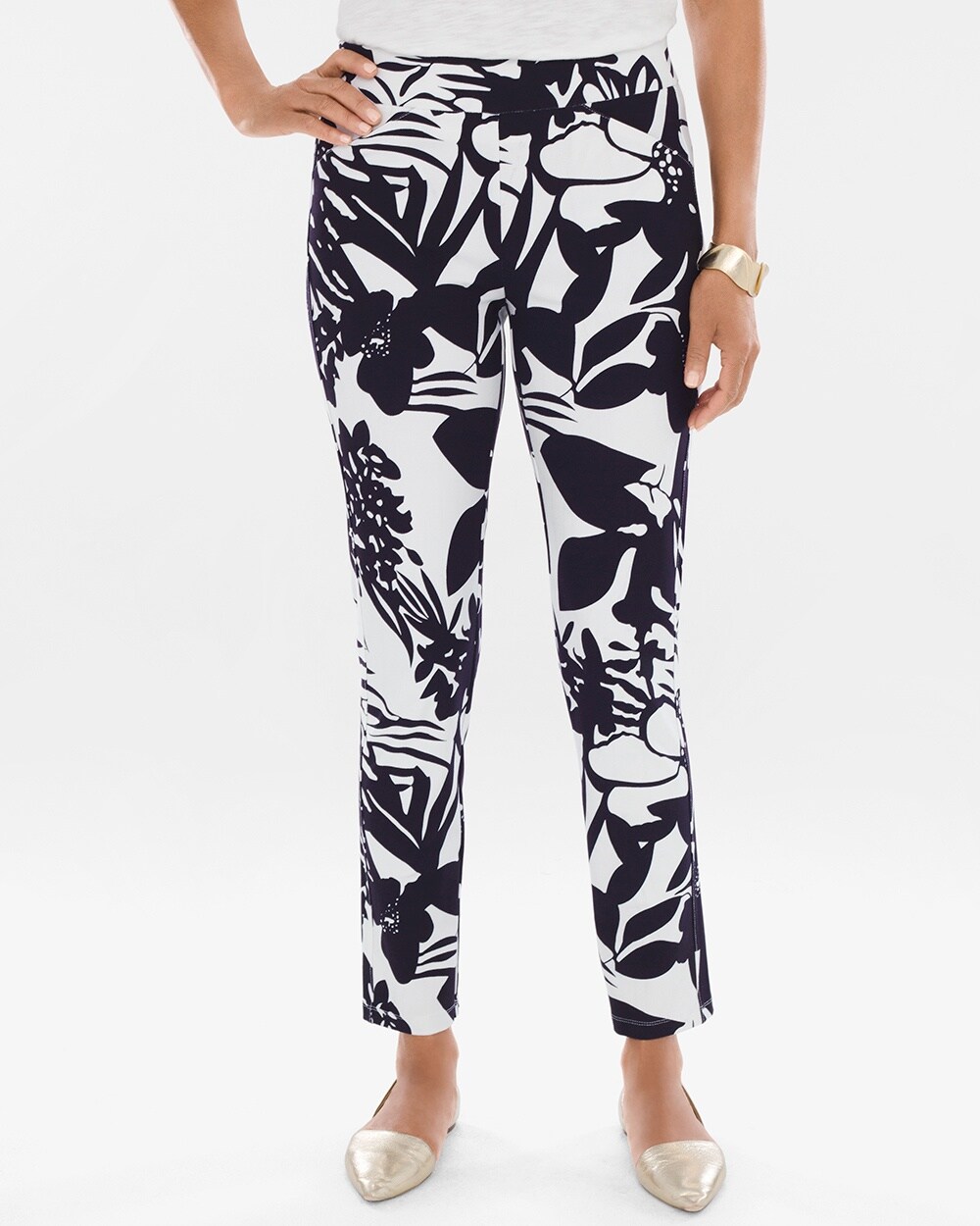 Travelers Collection Tropical Floral Crepe Pants