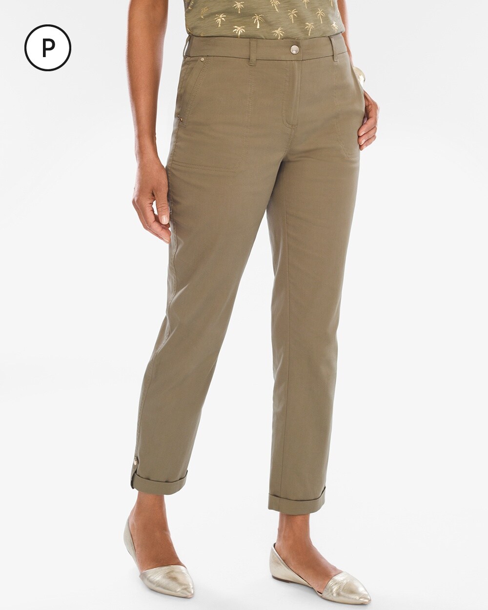 Comfort Waist Petite Luxe Utility Ankle Pants