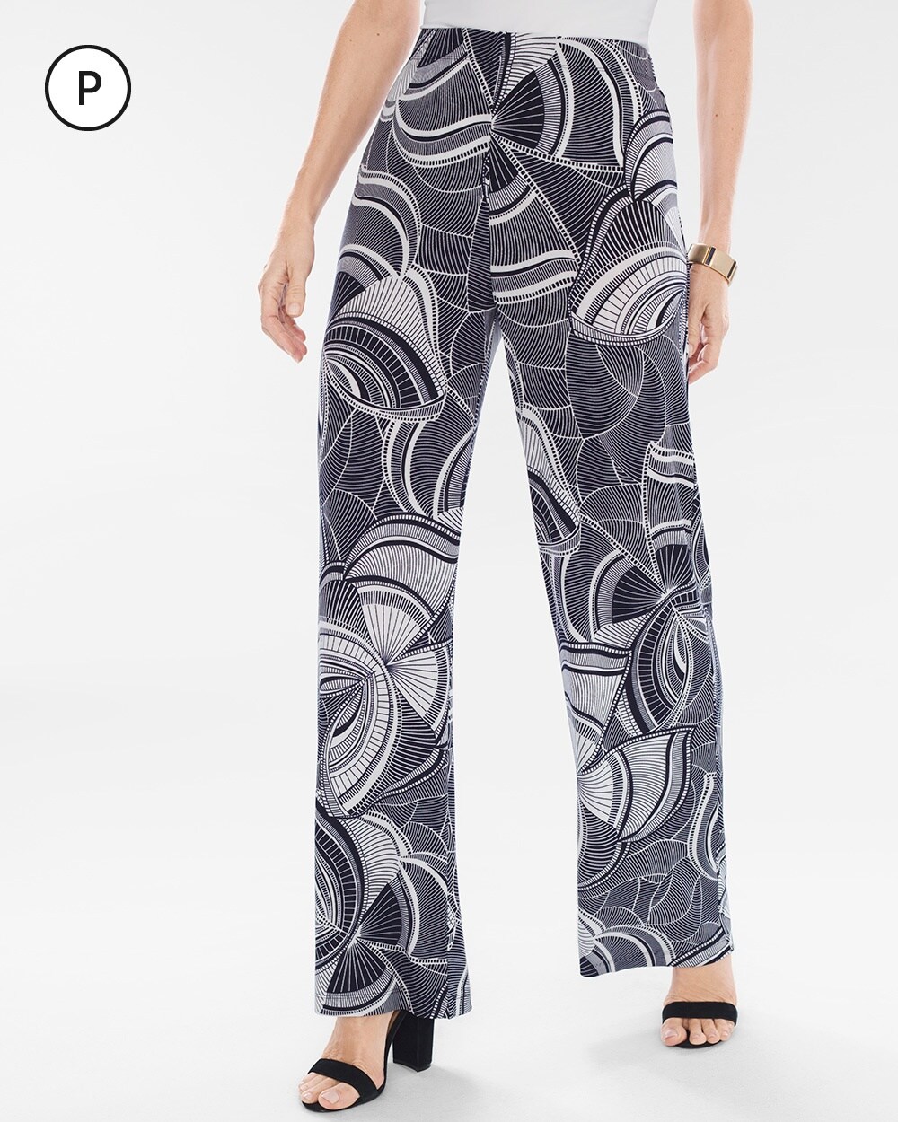 Travelers Classic Petite Graphic Butterfly Palazzo Pants