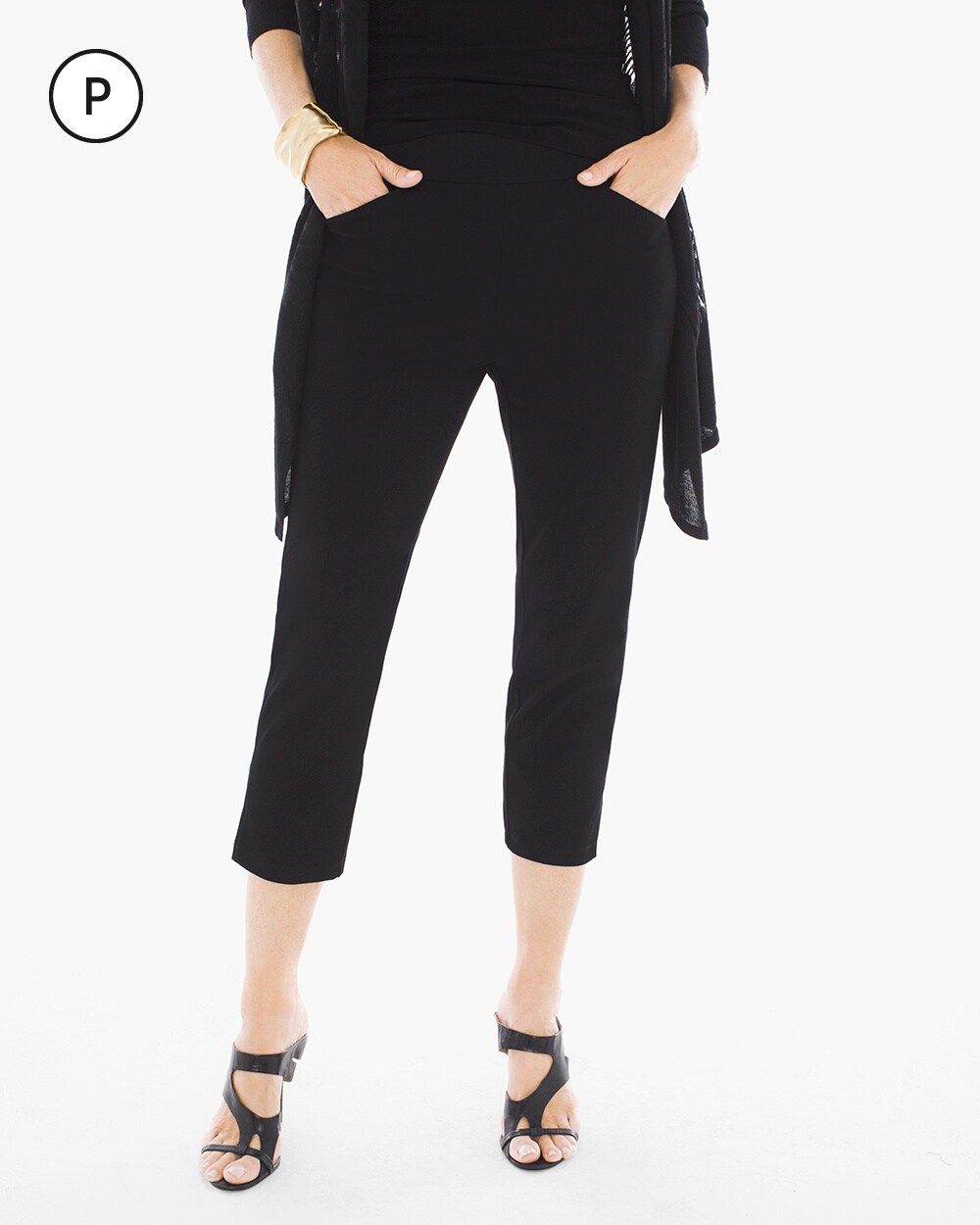 Travelers Collection Petite Crepe Crop Pants