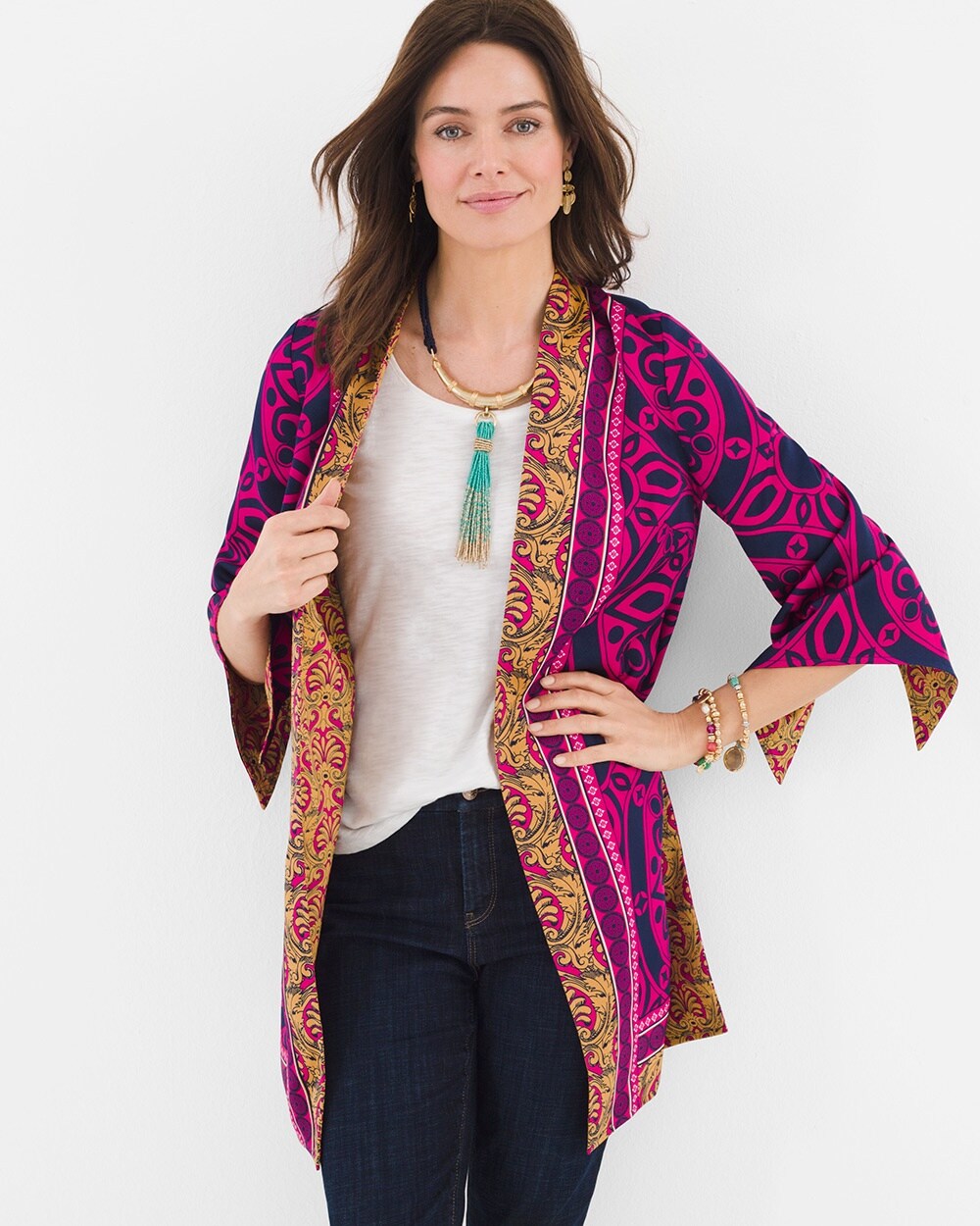 Reversible Printed Kimono video preview image, click to start video