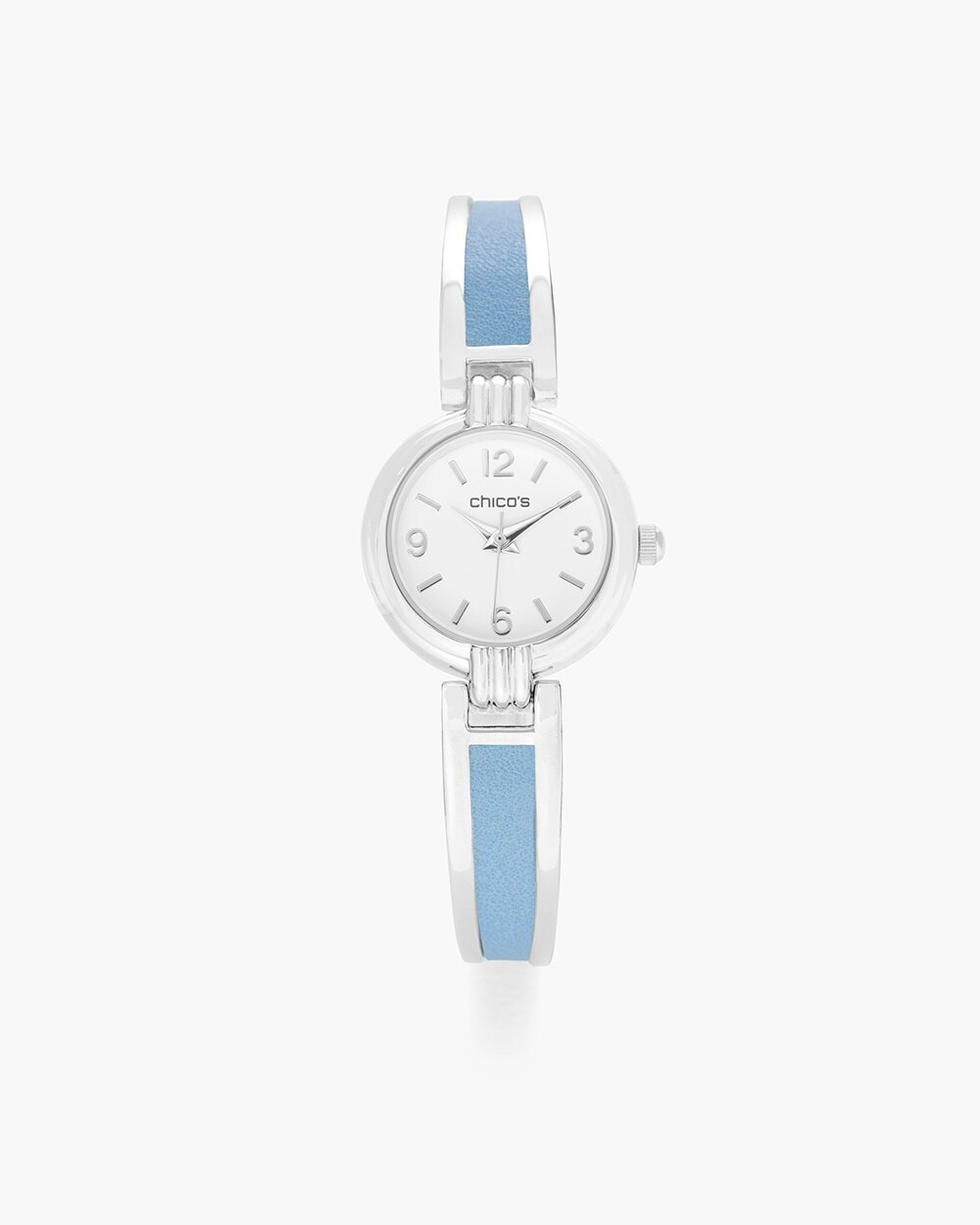 Chambray and Silver-Tone Watch