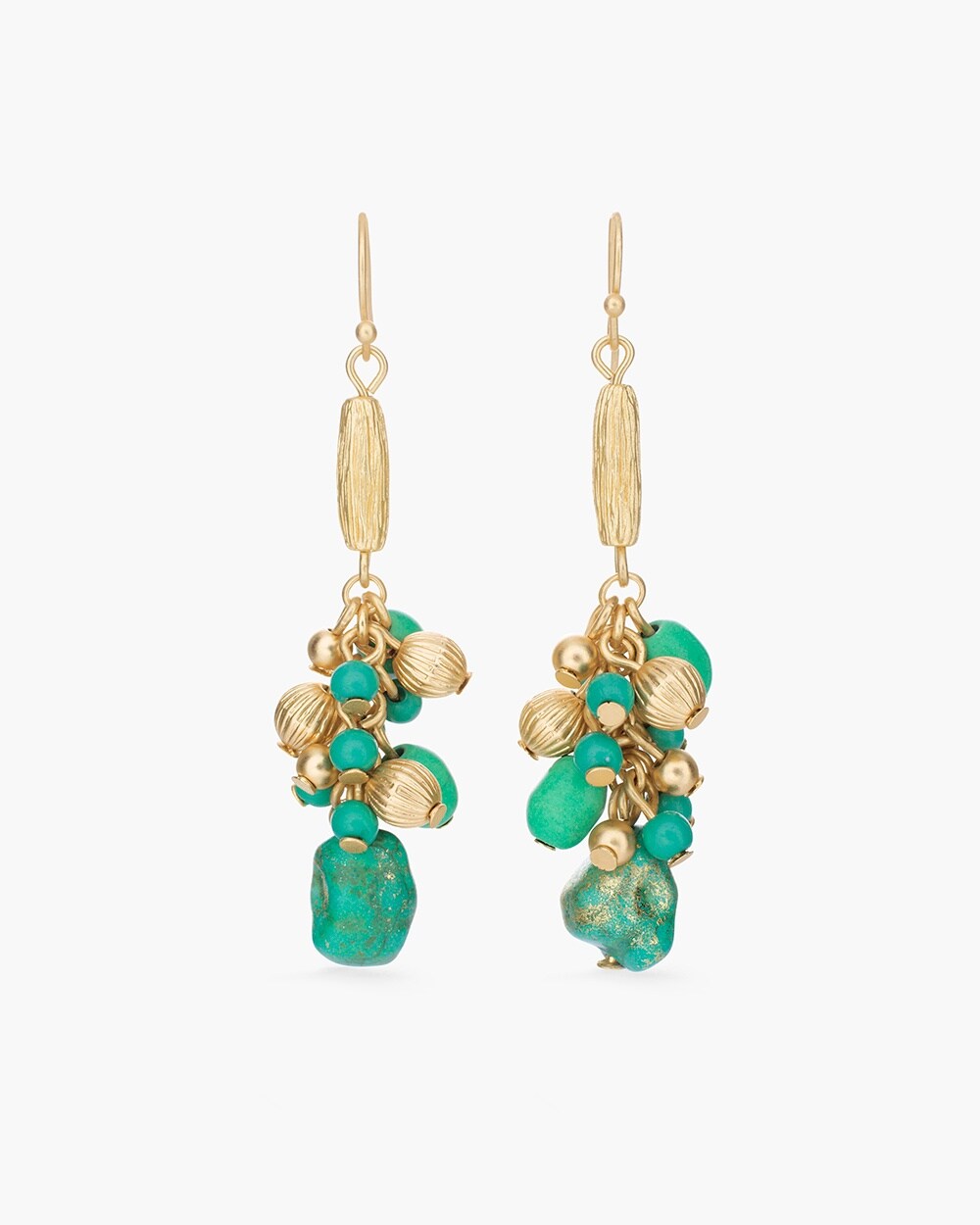 Green Stone Cluster Earrings