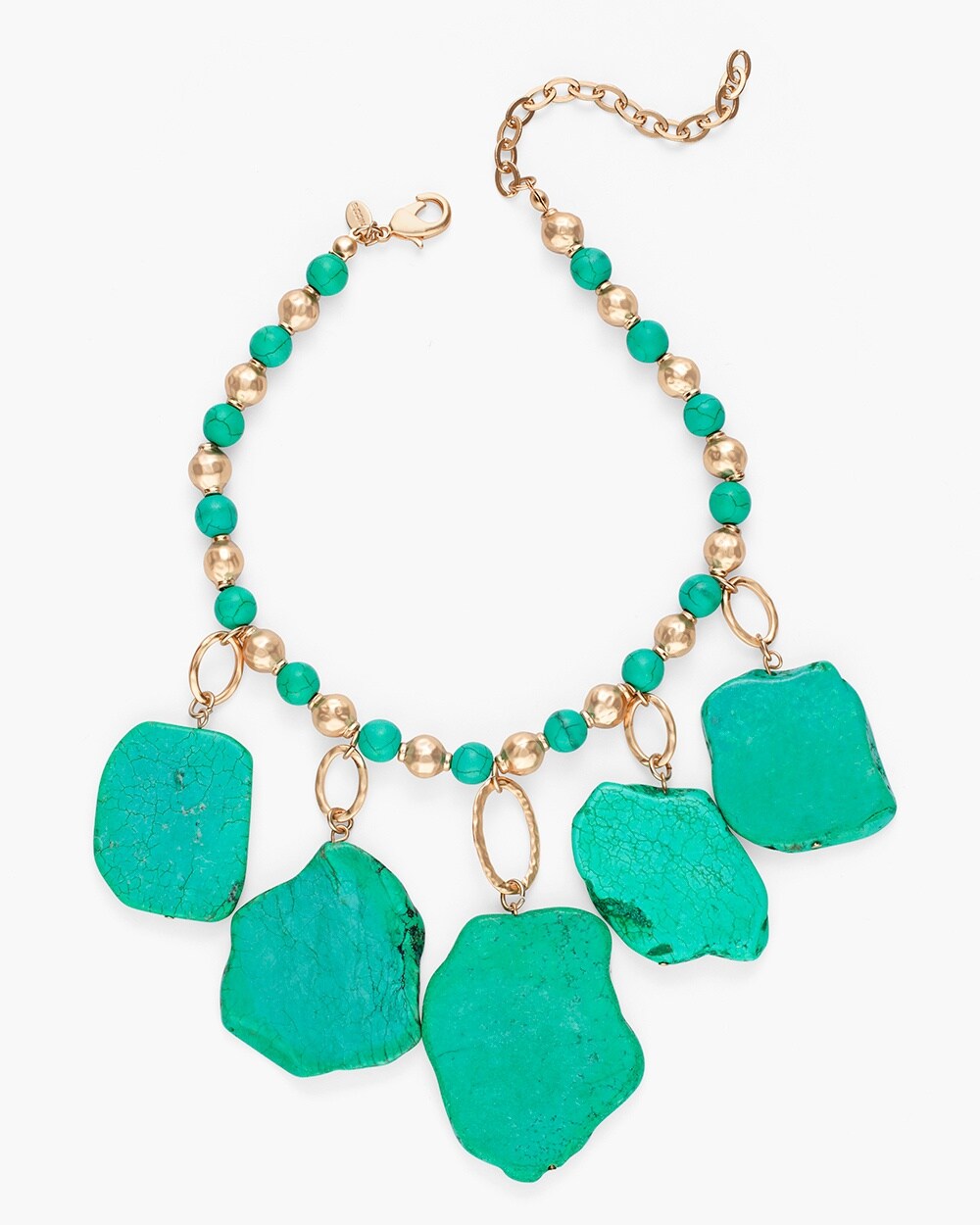 Green Stone Bib Necklace