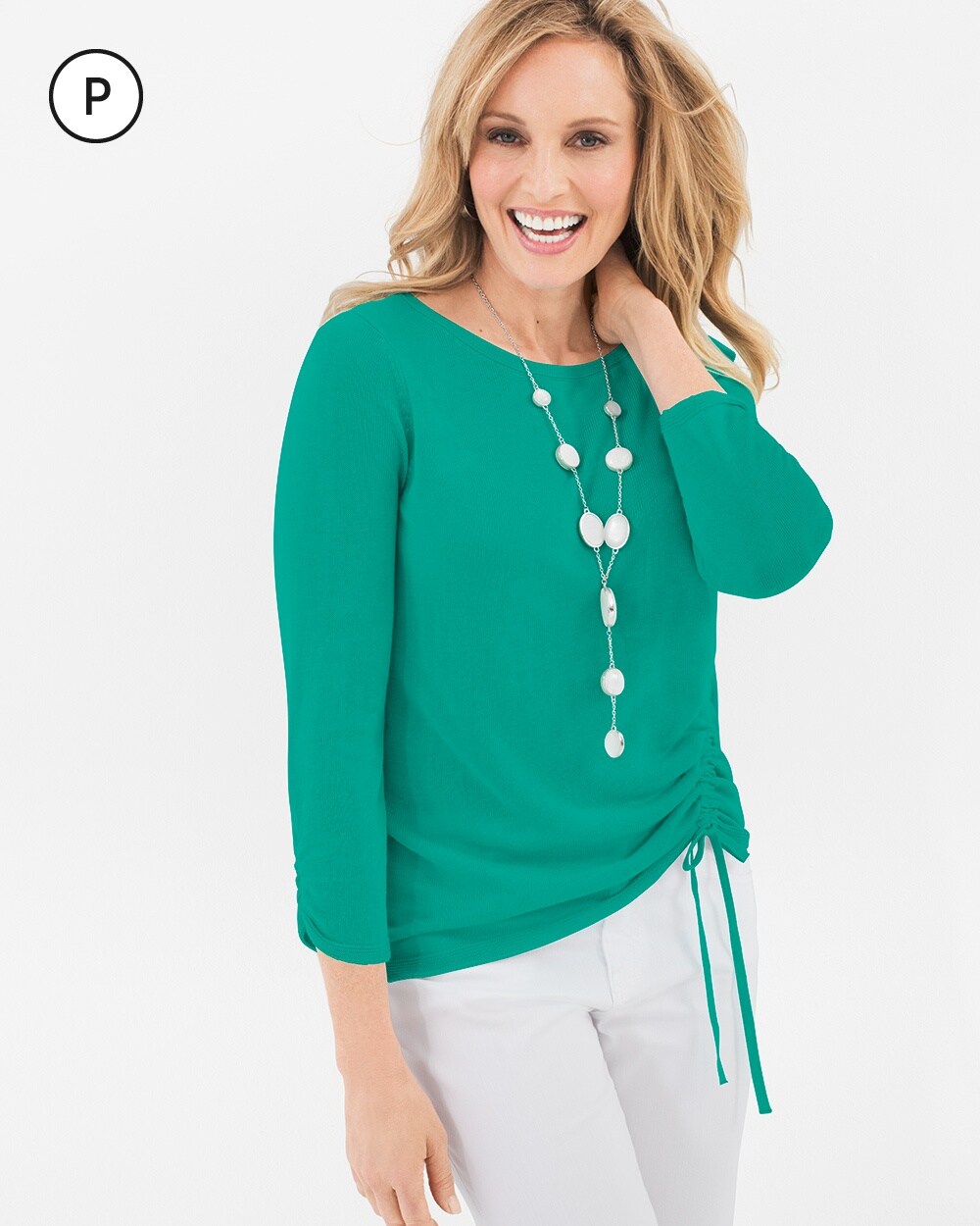 Petite Side-Ruched Pullover