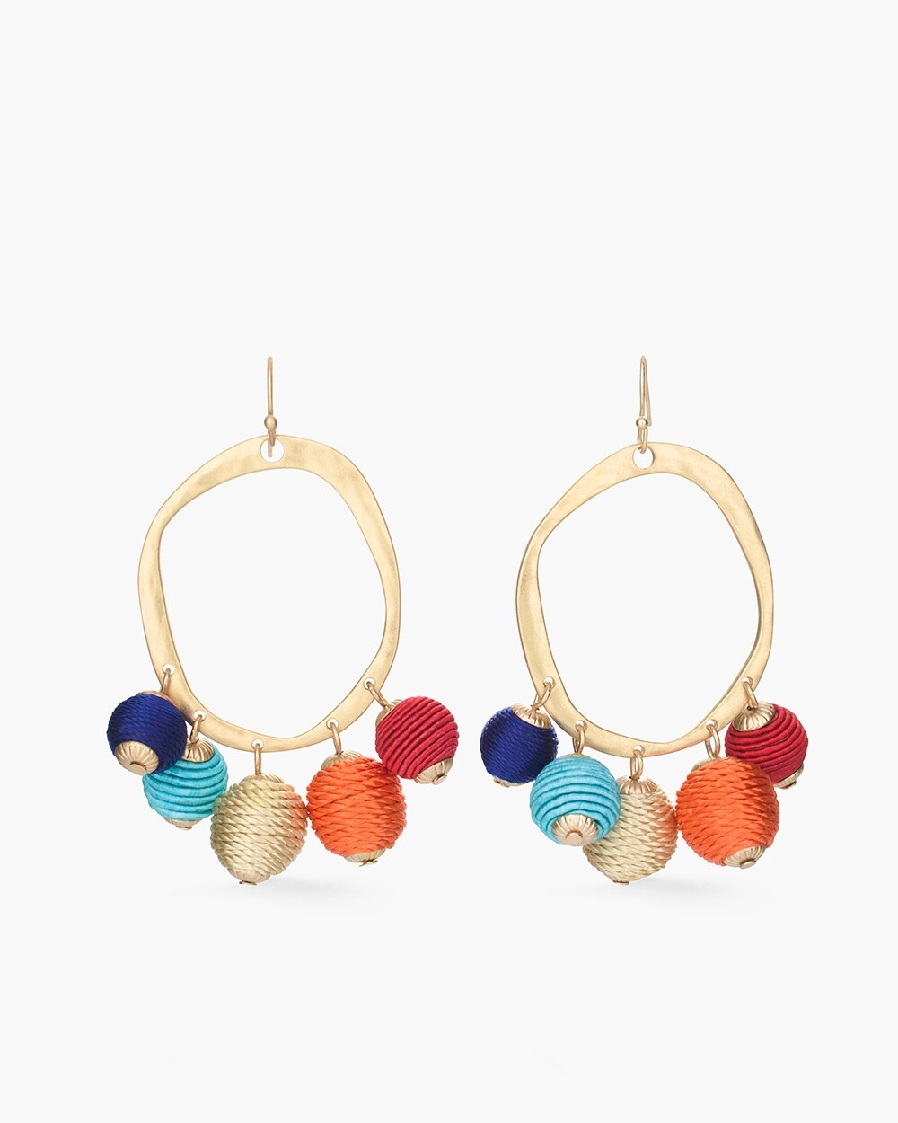Multi-Colored Bauble Hoop Earrings