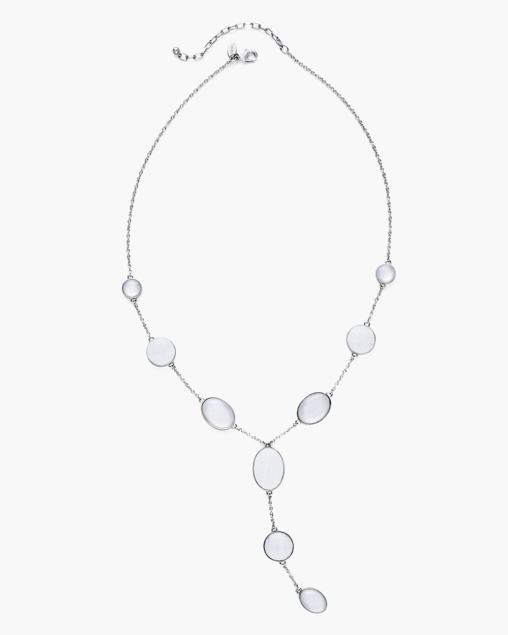 White and Silver-Tone Pendant Necklace