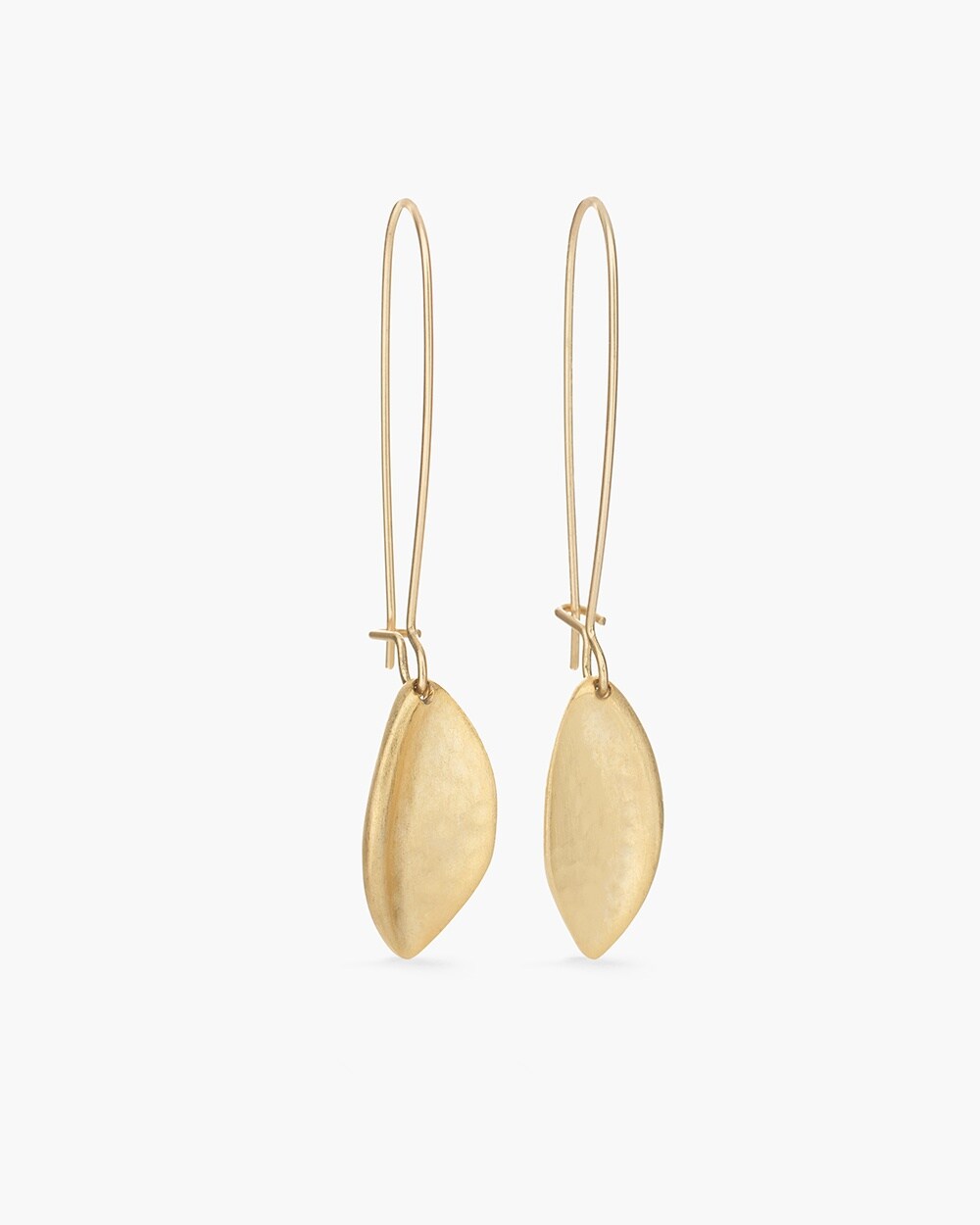 Gold-Tone Leaf Linear Earrings