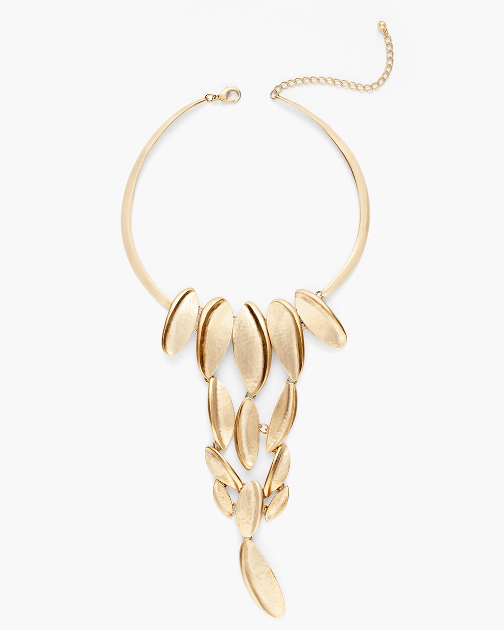 Gold-Tone Leaf Bib Necklace