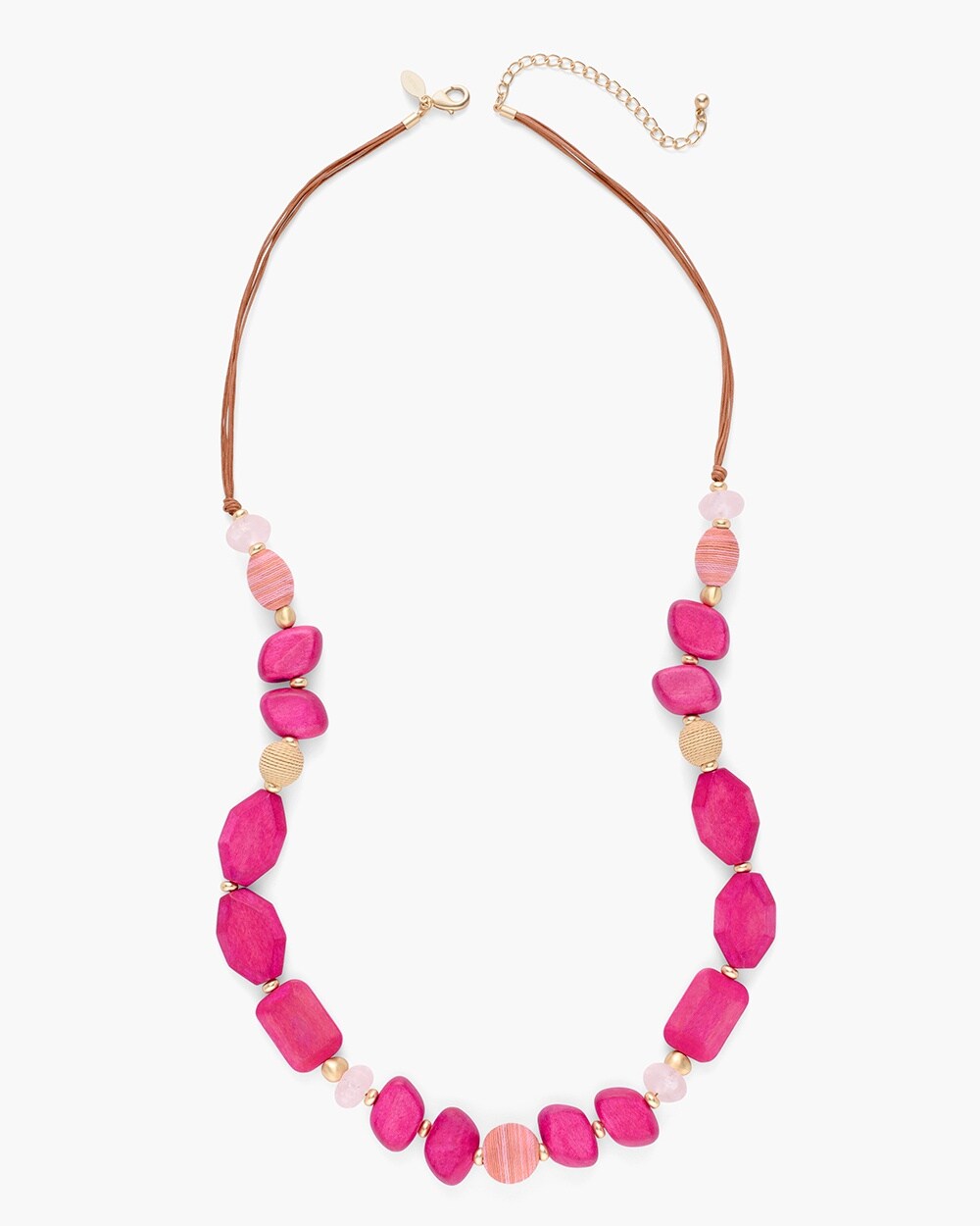 Pink Beaded Single-Strand Necklace