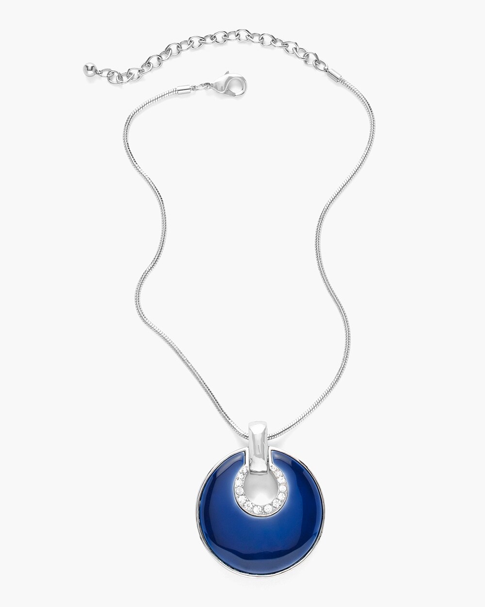 Reversible Blue Gem Pendant Necklace