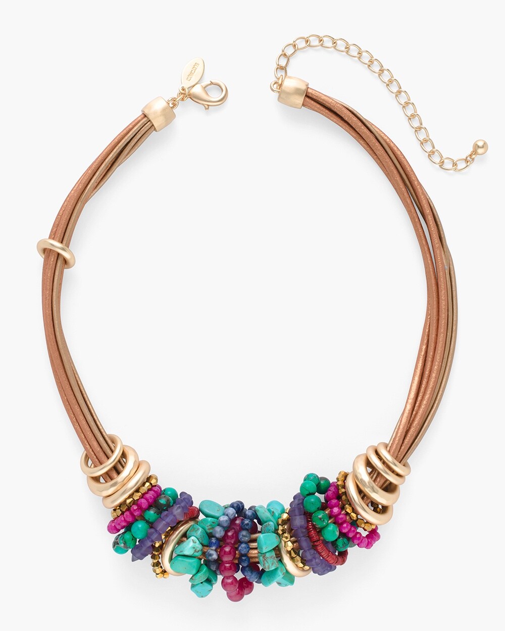 Multi-Colored Beaded Short Collar Necklace