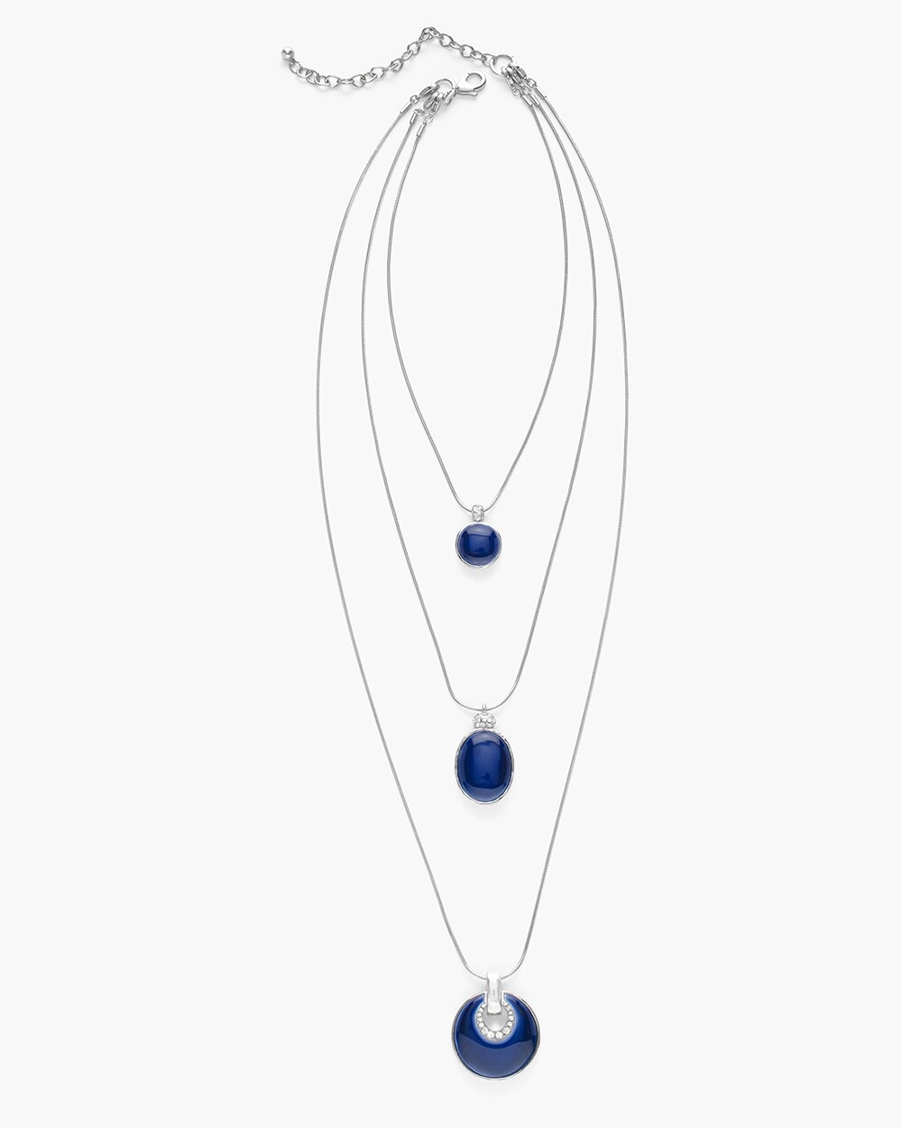 Reversible Convertible Blue Gem Necklace