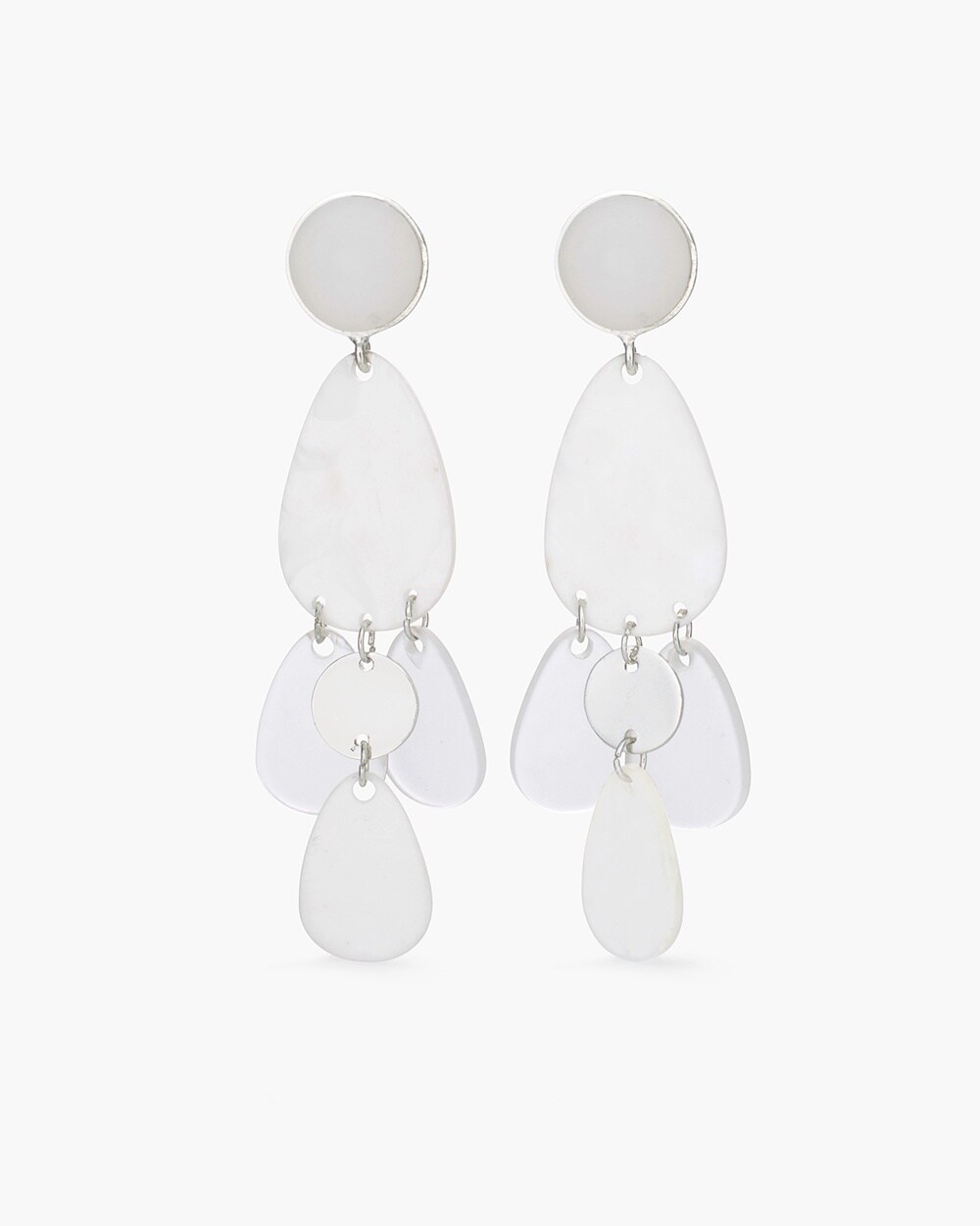 White Seaglass Chandelier Earrings
