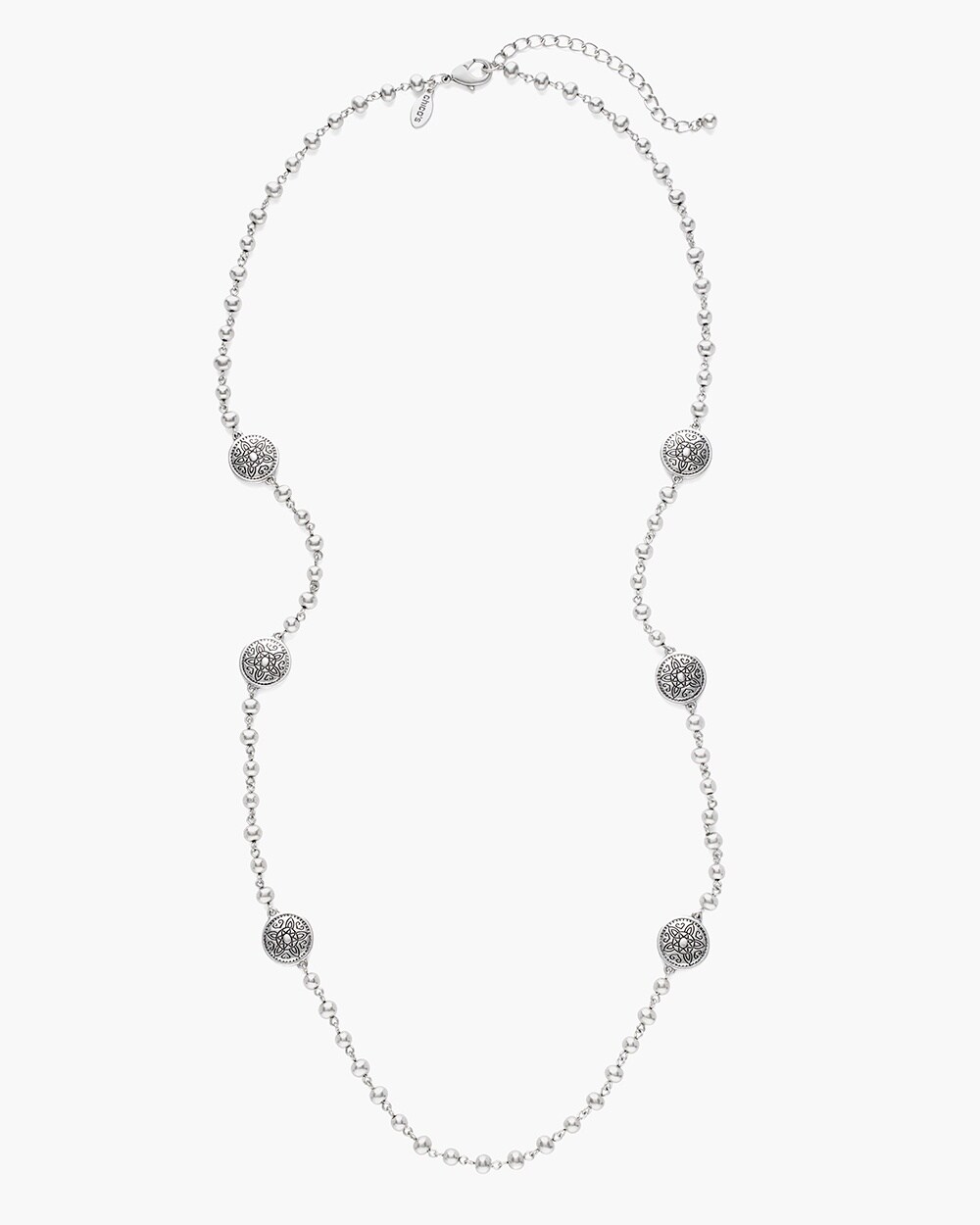 Silver-Tone Medallion Single-Strand Necklace