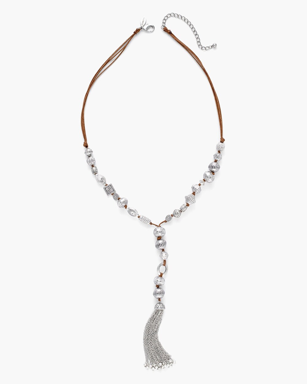 Silver-Tone Tassel Y-Necklace