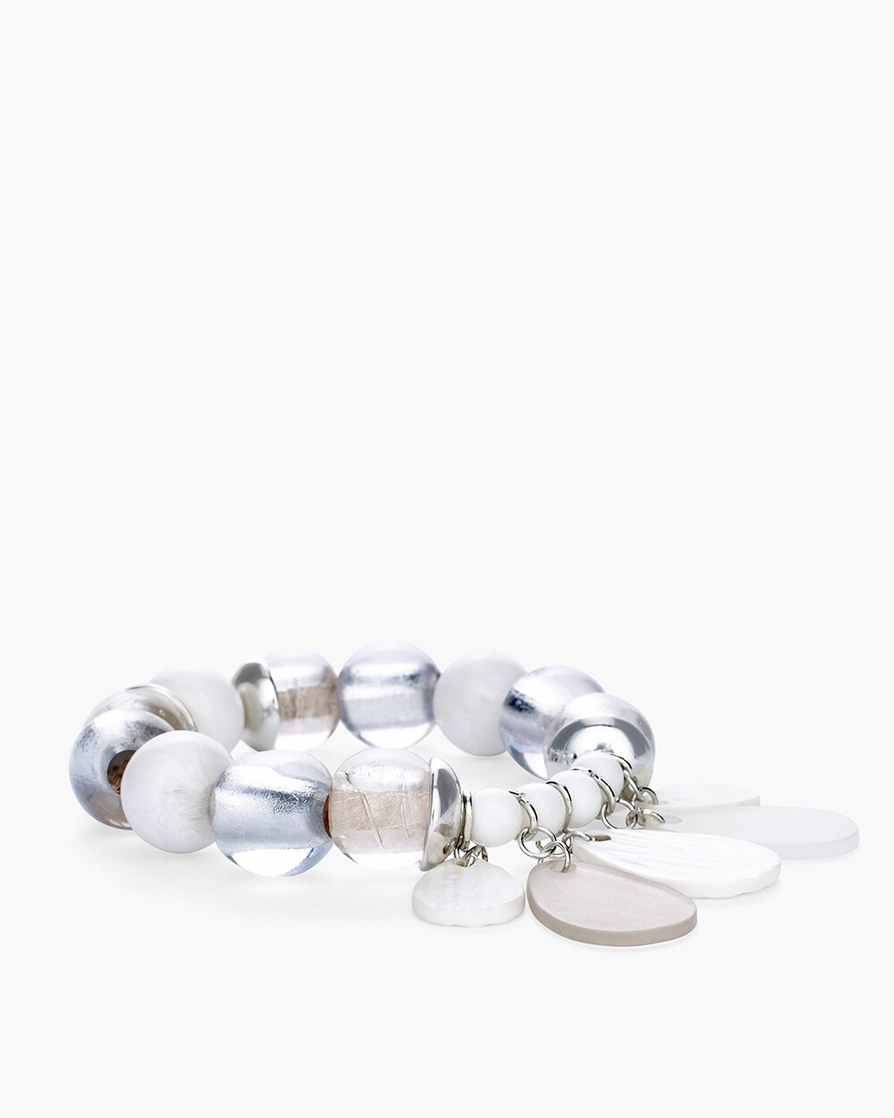White Seaglass Stretch Bracelet