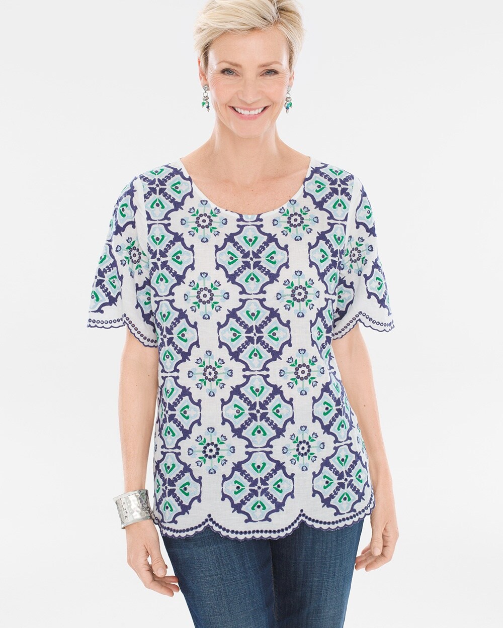 Tiled Embroidery Top