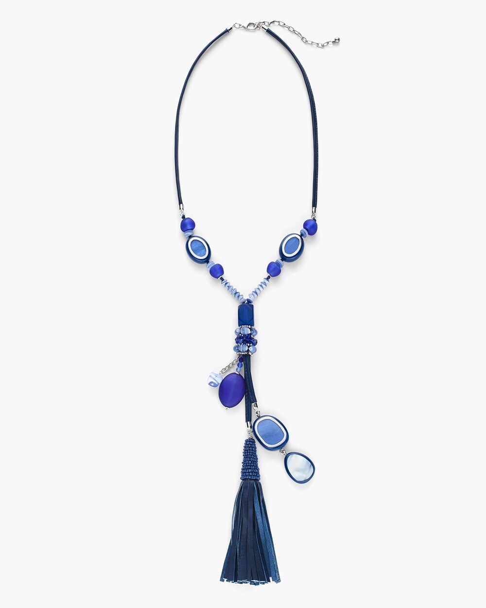 Blue Tassel Pendant Necklace