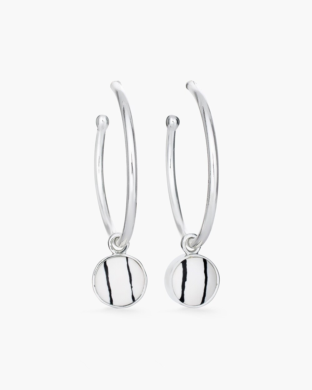 Black-White Reversible Hoop Earrings