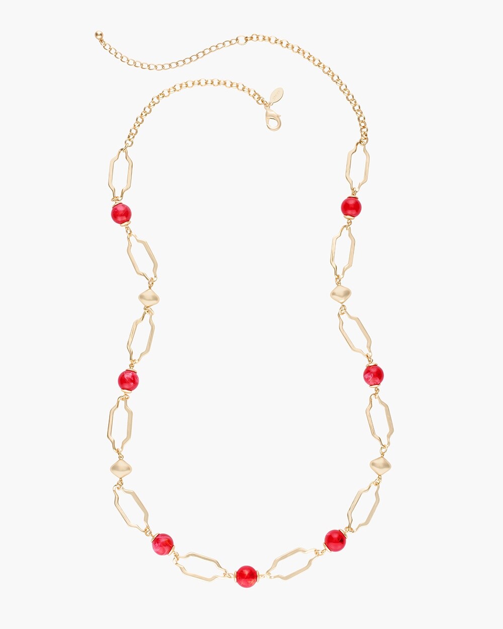 Rose and Gold-Tone Single-Strand Necklace