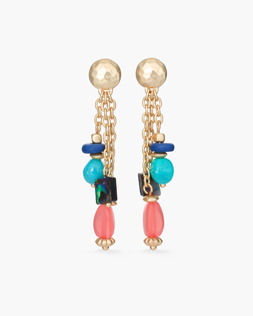 Multi-Colored Beaded Drop Earrings