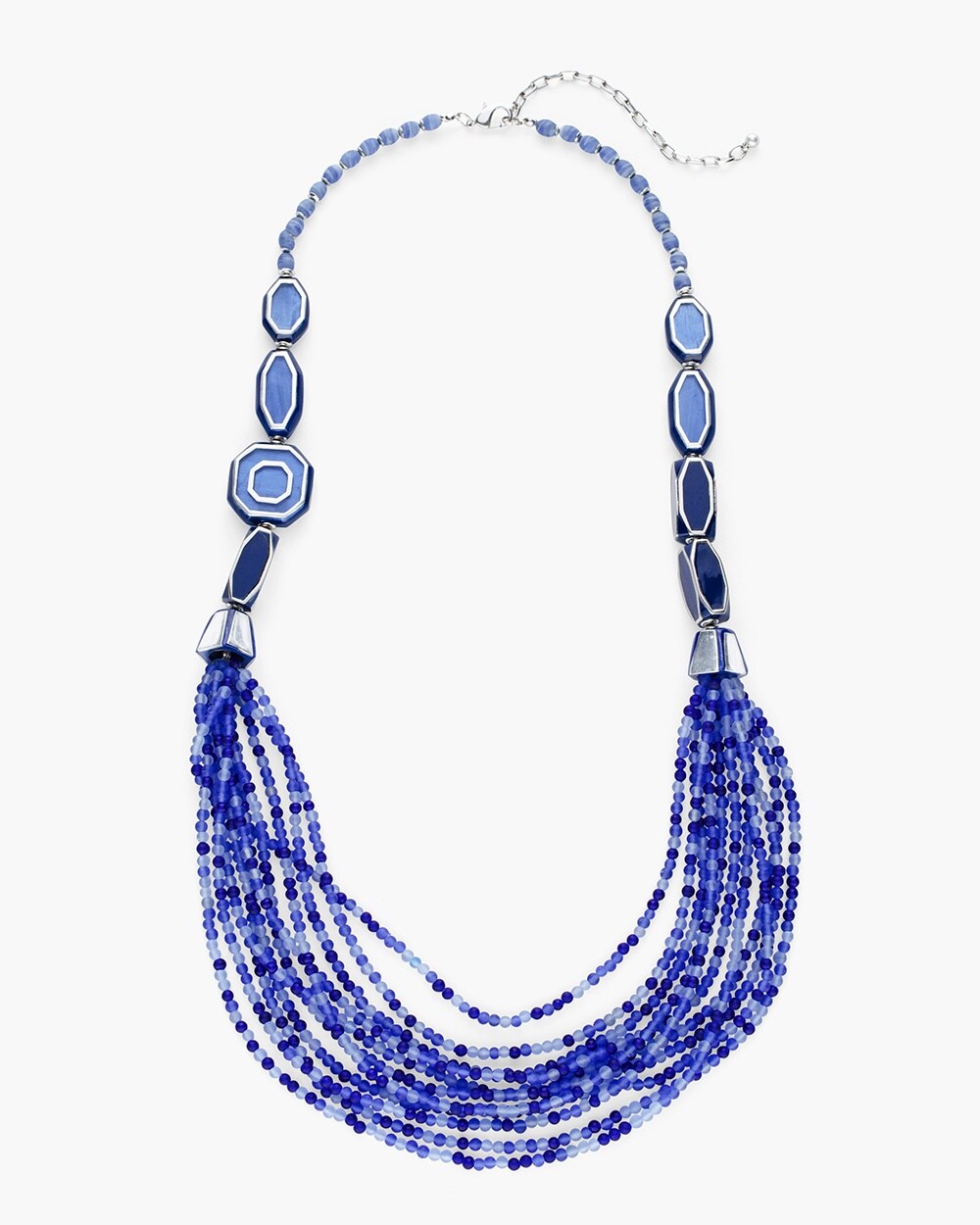 Blue Beaded Multi-Strand Necklace