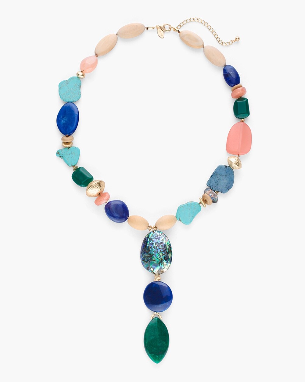 Multi-Colored Single-Strand Stone Necklace