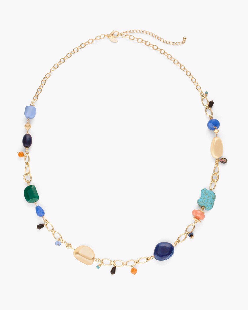 Multi-Colored Long Stone Necklace