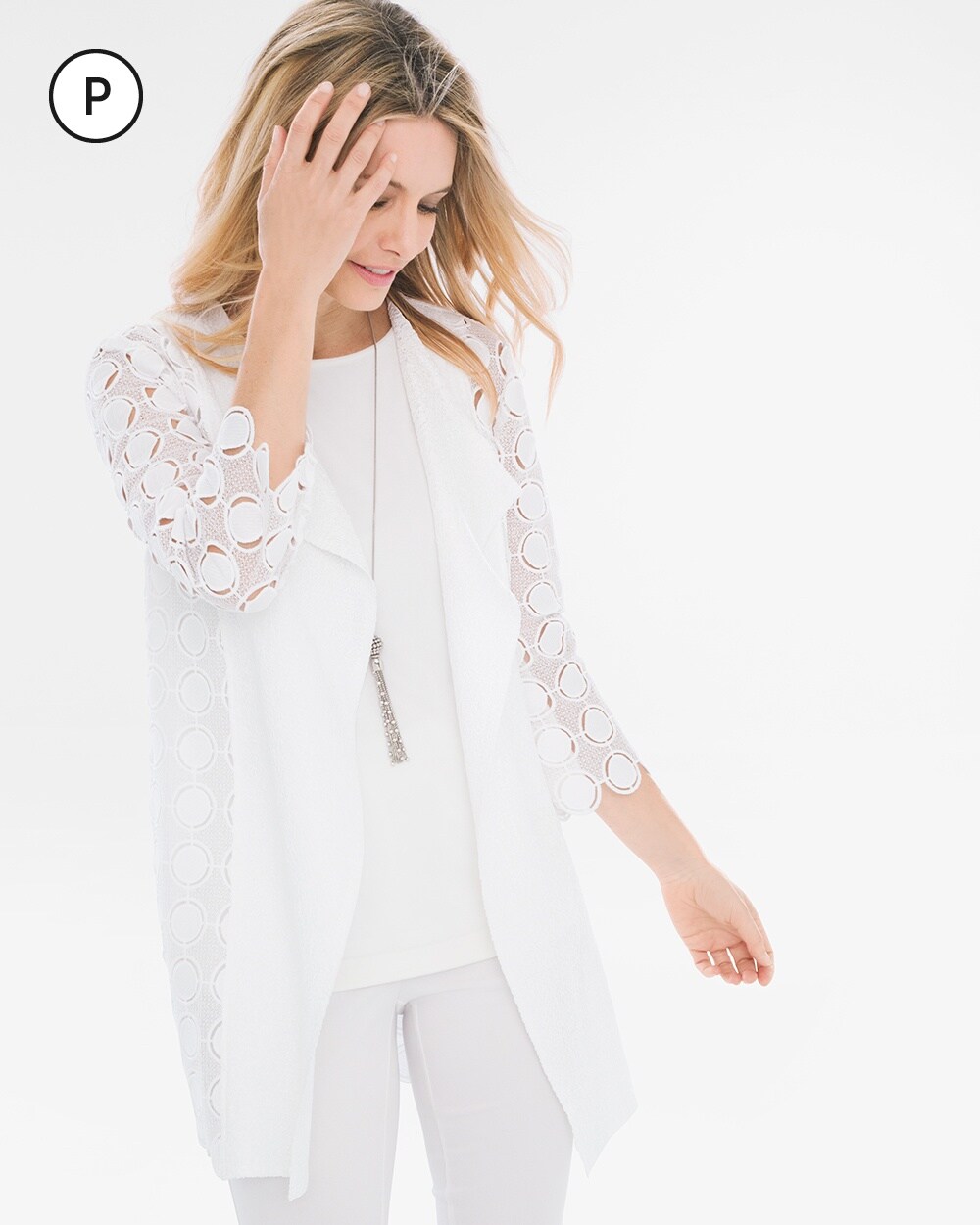Travelers Collection Petite Circle Lace Jacket