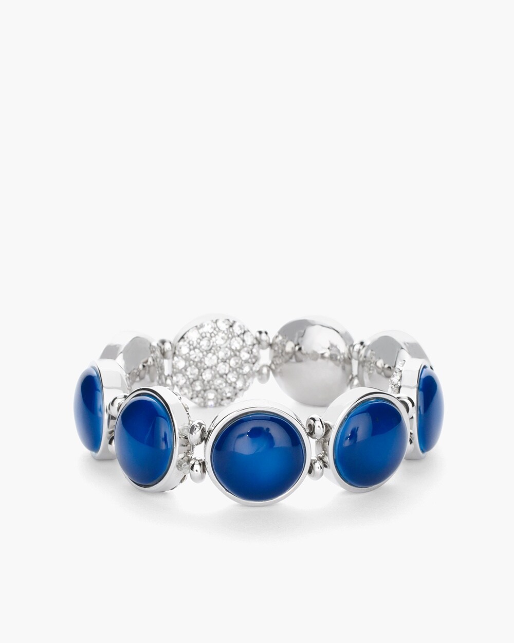Reversible Blue Gem Stretch Bracelet