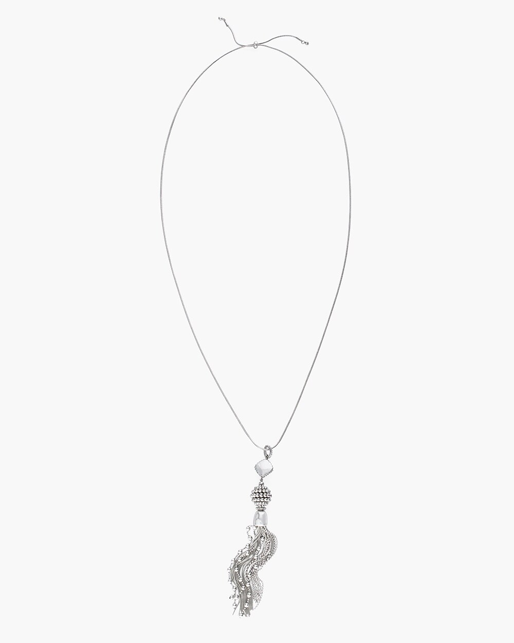 Silver-Tone Tassel Necklace