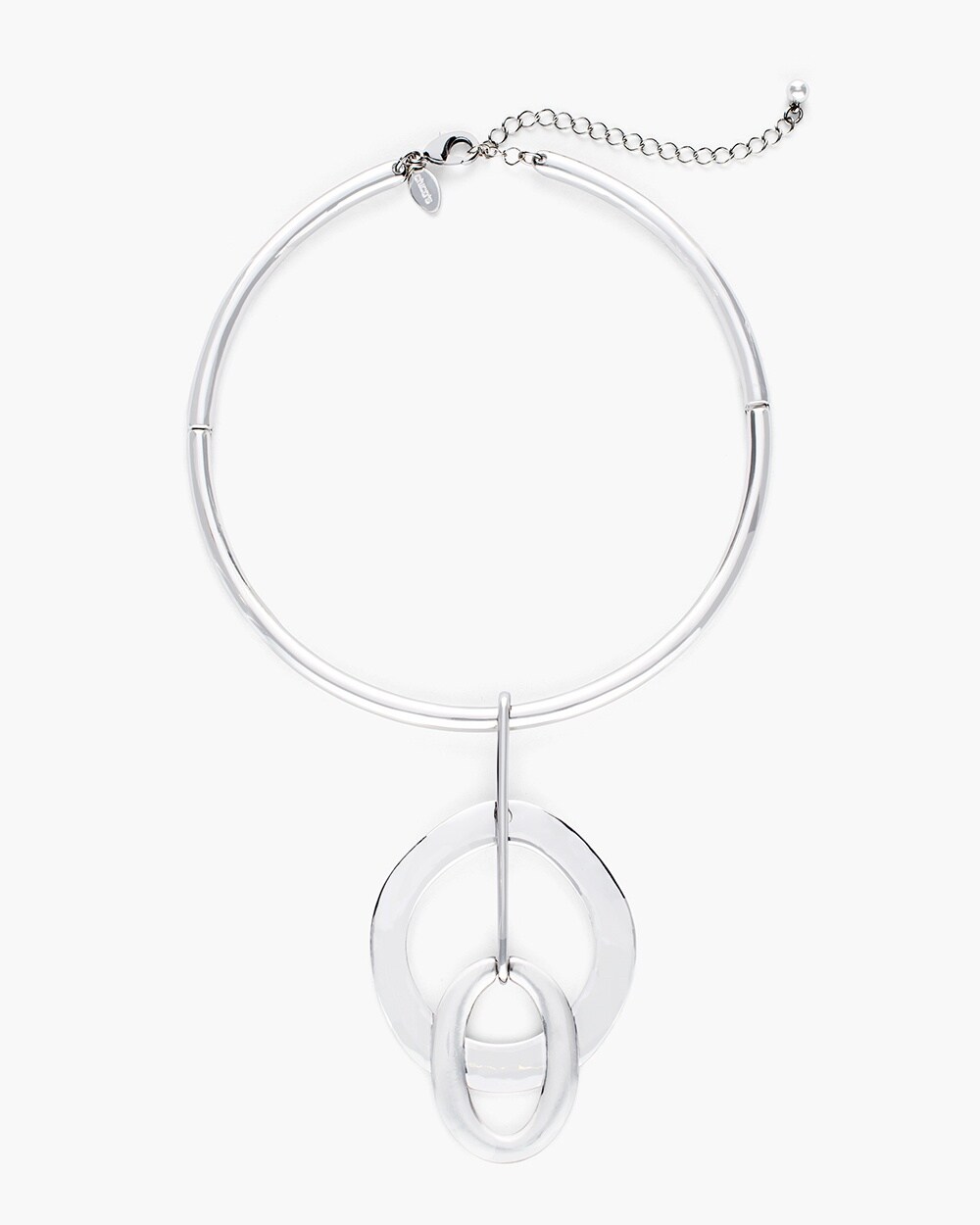 Silver-Tone Circlet Collar Pendant Necklace
