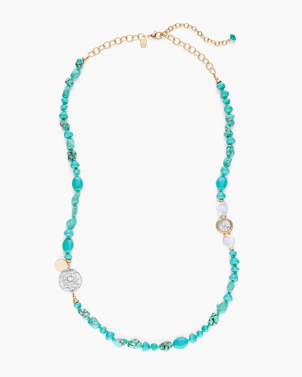 Long Turquoise Single-Strand Necklace