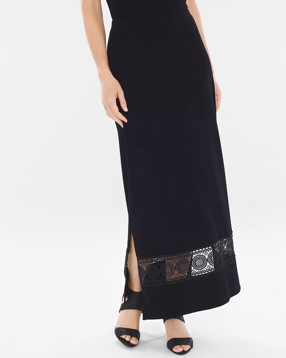 Travelers Classic Lace-Inset Maxi Skirt