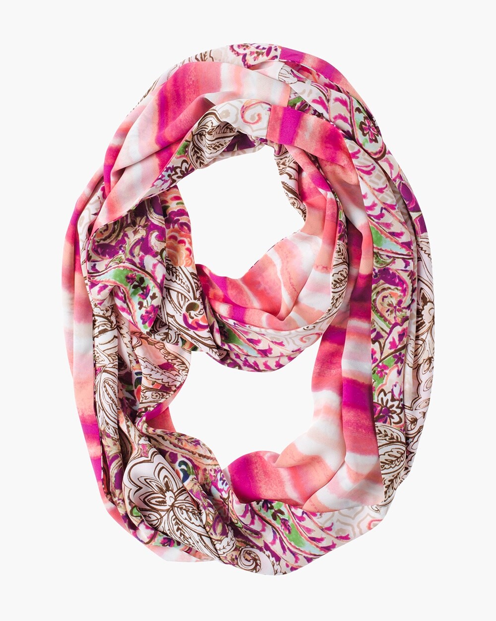 Paisley Striped Double-Print Scarf