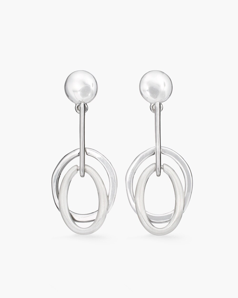 Silver-Tone Circlet Drop Earrings